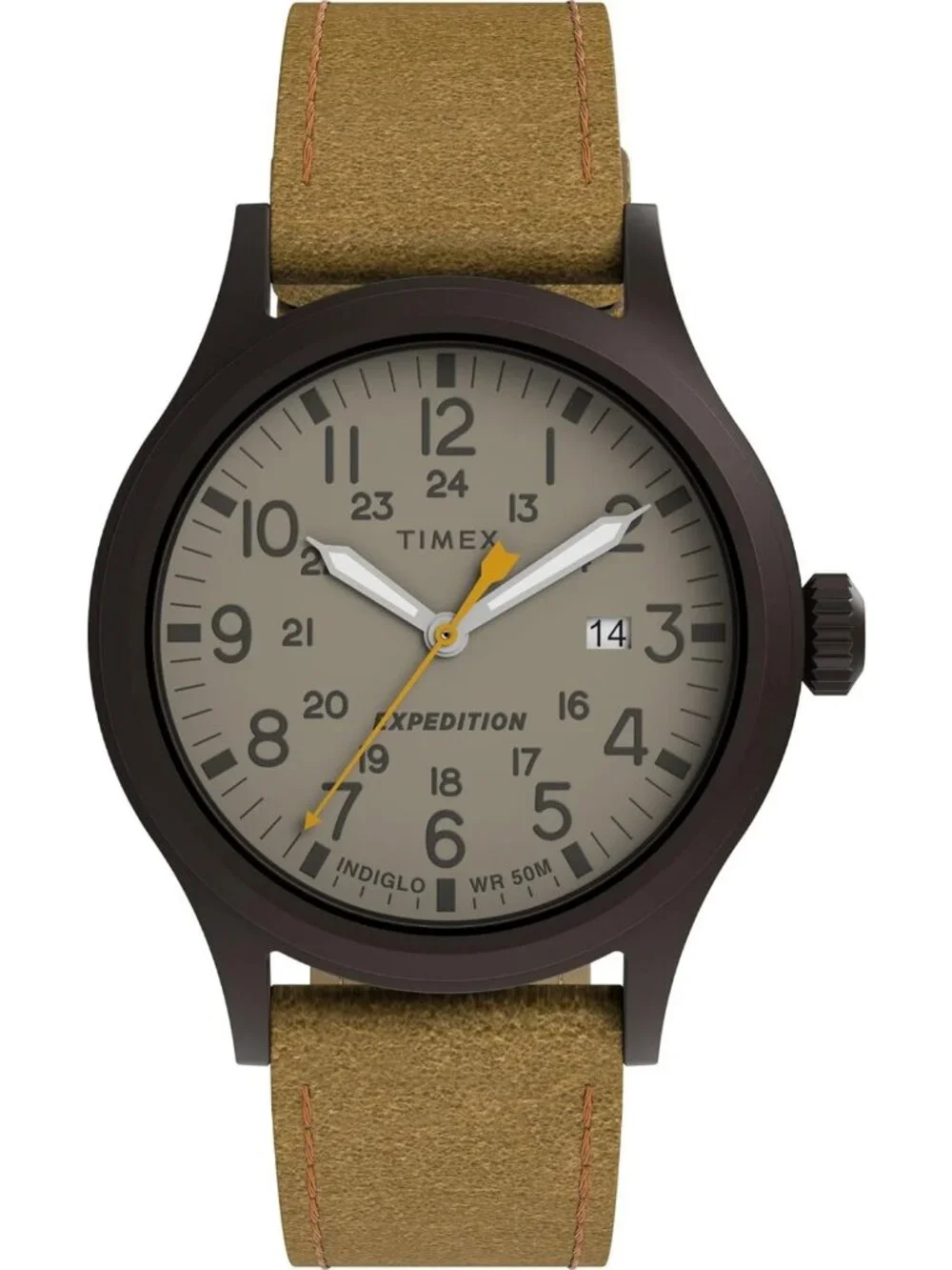 Men's Brown Tan Durable Comfortable Strap Analog Expedition Scout Luminous Watch